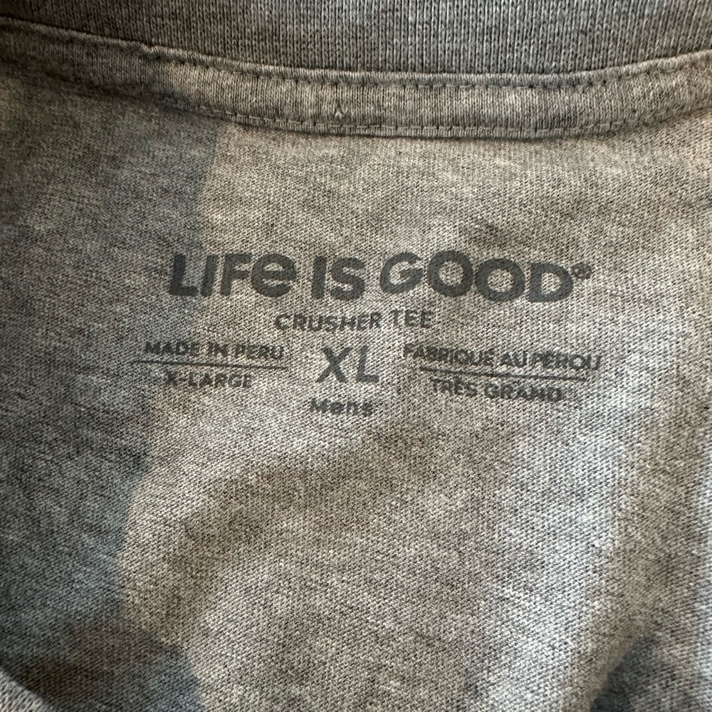 Men’s life is Good gray Short Sleeve T-Shirt. Size XL - Picture 4 of 5